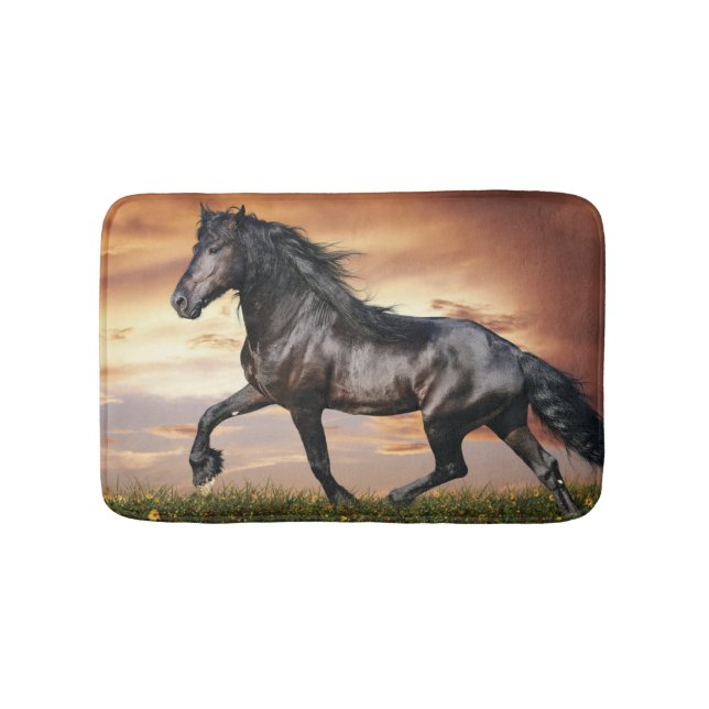 Tapis De Bain Beau Cheval Noir (Devant)