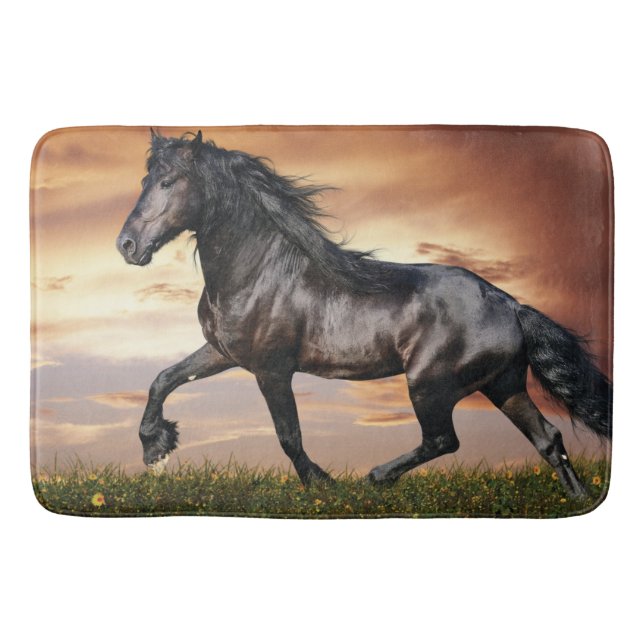 Tapis De Bain Beau Cheval Noir (Devant)