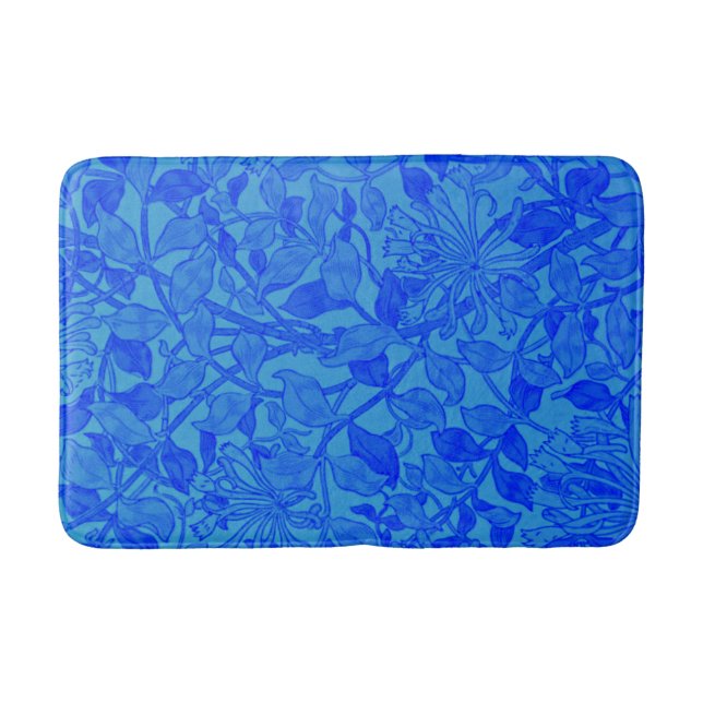 Tapis De Bain Beau Motif Honeysuckle Bleu (Devant)