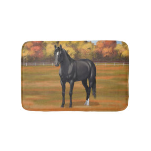 Tapis De Bain Beau Stallion Cheval du Quartier Noir