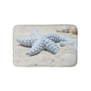Tapis De Bain Beaux coquille et sable d'étoile de mer de plage