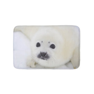Tapis De Bain Bébé phoque d'harpe de bébé sur la glace de la