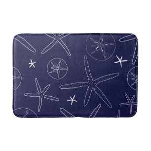 Tapis De Bain Bécasseau bleu de la marine côtière, Sable Dollar