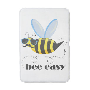 Tapis De Bain Bee caractère avec mustache lunettes de soleil Bee