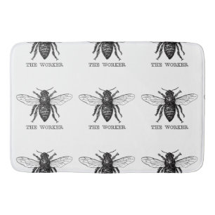 Tapis De Bain Bee Worker Honey Black Bumblebee
