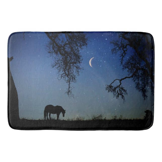 Tapis De Bain Belle baignade de Cheval et de Lune (Devant)