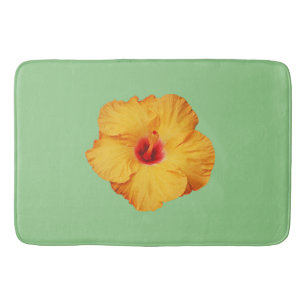Tapis De Bain Belle fleur d'hibiscus orange