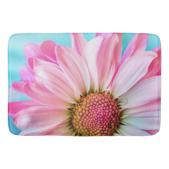 Tapis De Bain Belle Fleur rose Gros plan Photo (Devant)