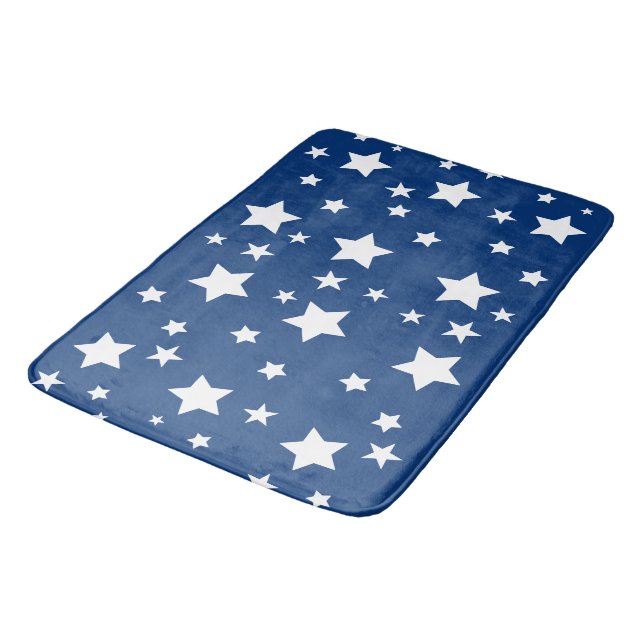 Tapis De Bain Belle salle de bain bleu mat avec étoiles (Angle)