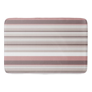 Tapis De Bain Belles rayures brunes blanches
