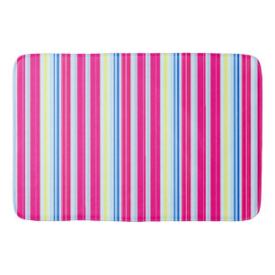 Tapis De Bain Belles rayures rose bleue