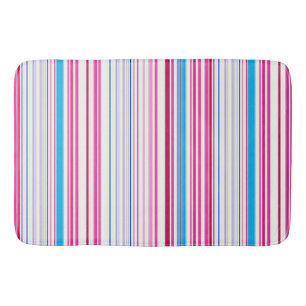 Tapis De Bain Belles rayures rose bleue
