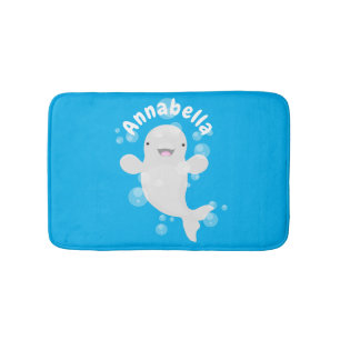 Tapis De Bain Béluga mignon bulles dessin de dessin animé