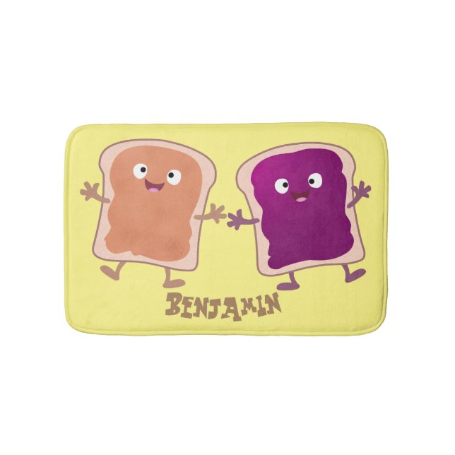 Tapis De Bain Beurre d'arachide mignonne et caricature sandwich  (Devant)