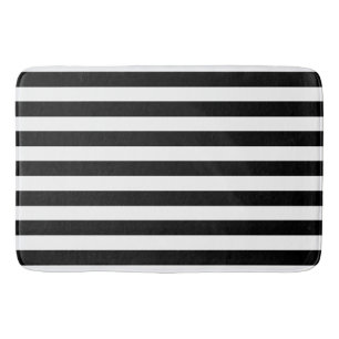 Tapis De Bain BG Stripes Motif large noir + votre dossier. & idé