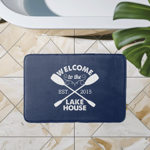 Tapis De Bain Bienvenue à Lake House   Pagaies de canoë rustique