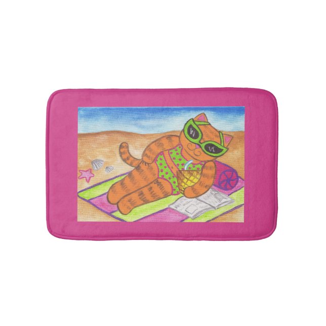 Tapis De Bain Bikini Chat Salle de bain Ruban Mat (Devant)