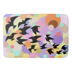 Tapis De Bain Birds and Balloons Flying Bath Mat Colorful