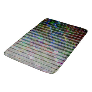 Tapis De Bain Bizarres et rayures abstraits petits carrés