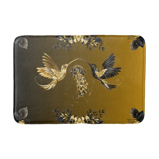 Tapis De Bain Black and Gold Graphic Art, Ethereal Union (Devant)