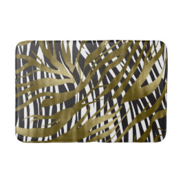 Tapis De Bain Black & Gold Zebra Print Safari Chic Glamor