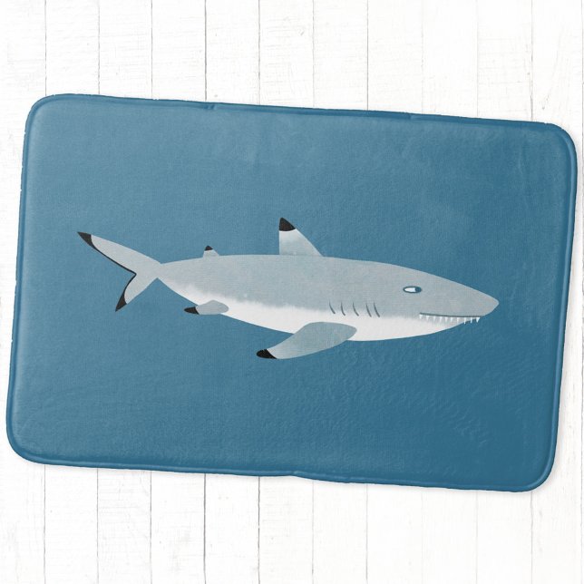 Tapis De Bain Black Tipped Reef Shark Fun (Fun Black Tipped Reef Shark bath mat)
