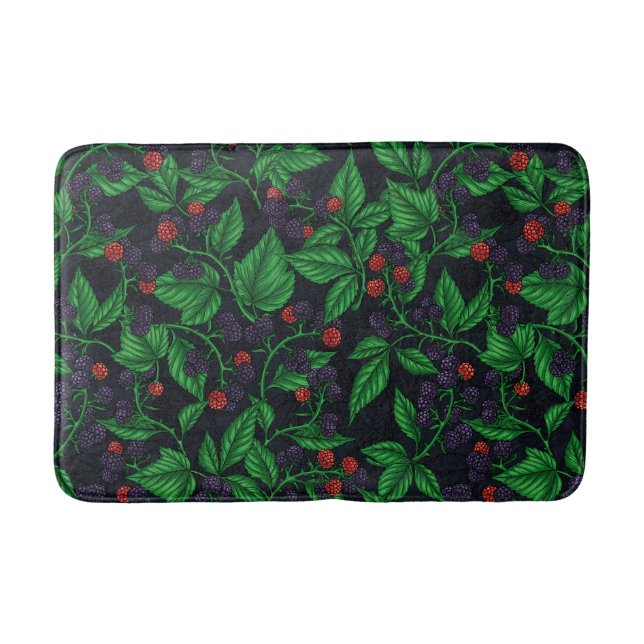 Tapis De Bain Blackberry sur gris foncé (Devant)