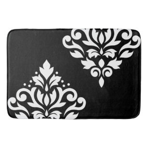 Tapis De Bain Blanc d'Ib d'art de damassé de rouleau sur le noi