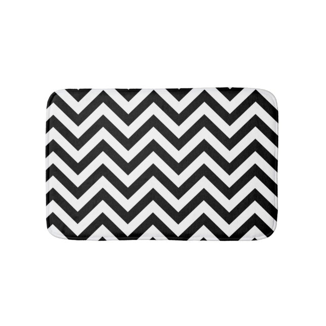 Tapis De Bain Blancs et Noirs Retro Tendance (Devant)