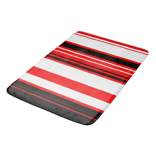 Tapis De Bain Blancs rouges et noirs