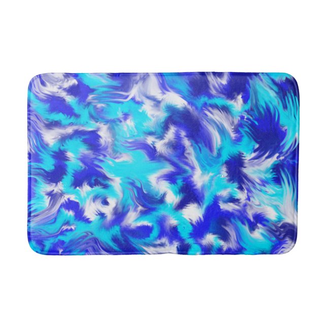 Tapis De Bain Bleu abstrait (Devant)