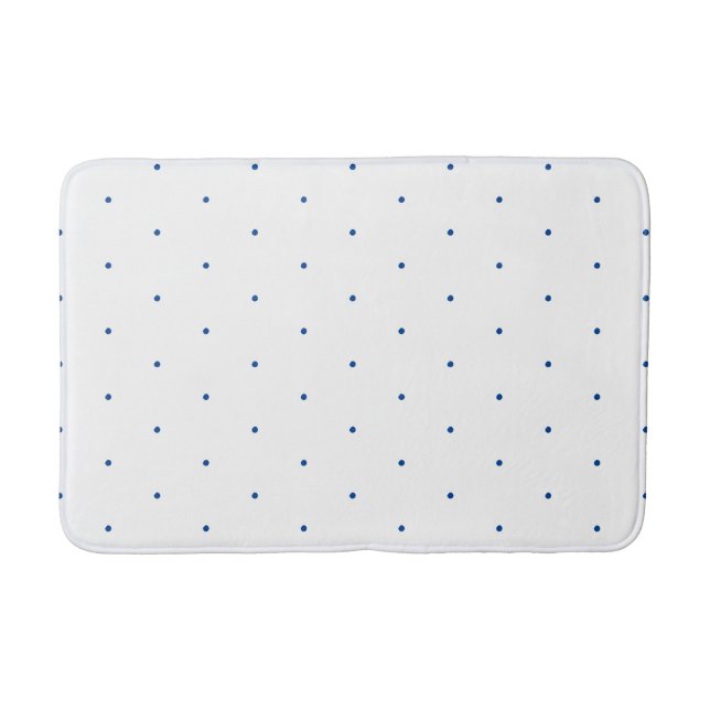 Tapis De Bain Bleu blanc pois motif (Devant)