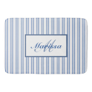 Tapis De Bain Bleu Blanc Tickets Agritourisme Monogramme