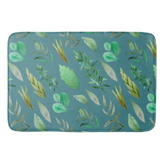 Tapis De Bain Bleu bleu ou en acier d'ardoise avec la décoration
