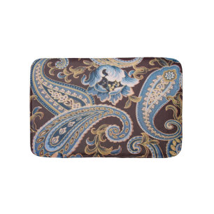 Tapis De Bain Bleu Brown Vintage Paisley Nouveau Mat Bain