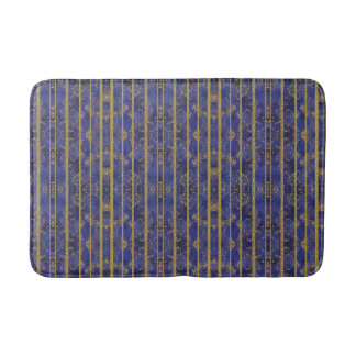 Tapis De Bain Bleu Chic Pailleté Or