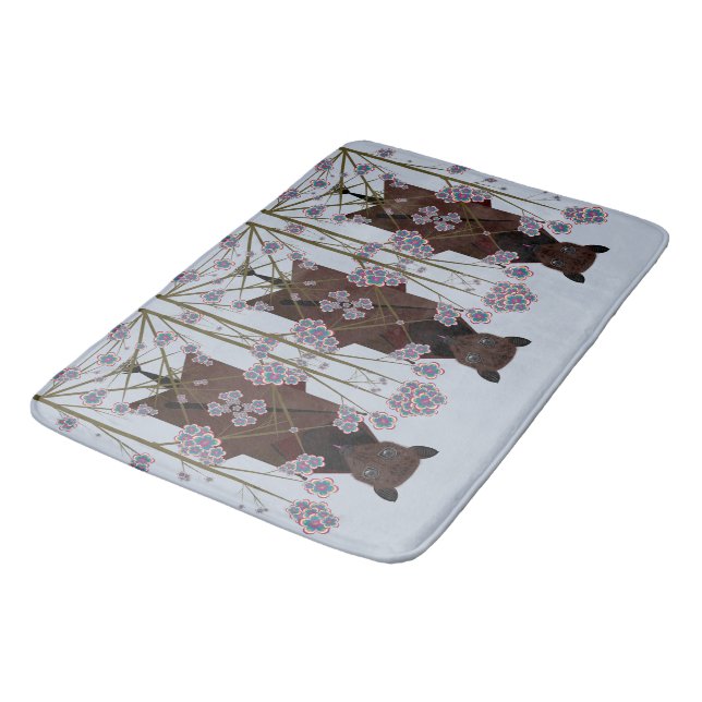 Tapis de bain bleu ciel Fox volant (Angle)