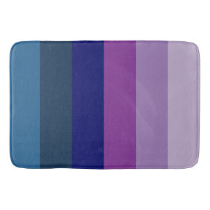 Tapis De Bain Bleu cosmique et rayures violettes