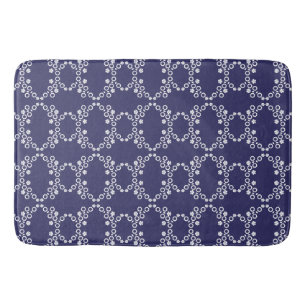Tapis De Bain Bleu de marine avec mât de bain Motif géométriq