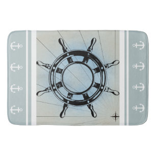 Tapis De Bain Bleu défraîchi Naute à thème