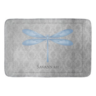 Tapis De Bain Bleu Dragonfly Damas