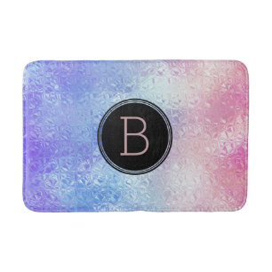 Tapis De Bain Bleu en verre iridescent d'ombre à denteler