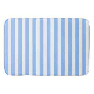 Tapis De Bain Bleu et blanc rayures de bonbons