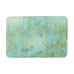 Tapis De Bain Bleu et Or Moderne Marbré Abstrait Éclaboussure de