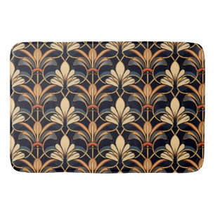 Tapis De Bain Bleu et orange Art déco