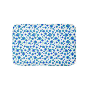 Tapis De Bain Bleu Floral Repeating Daisy Motif