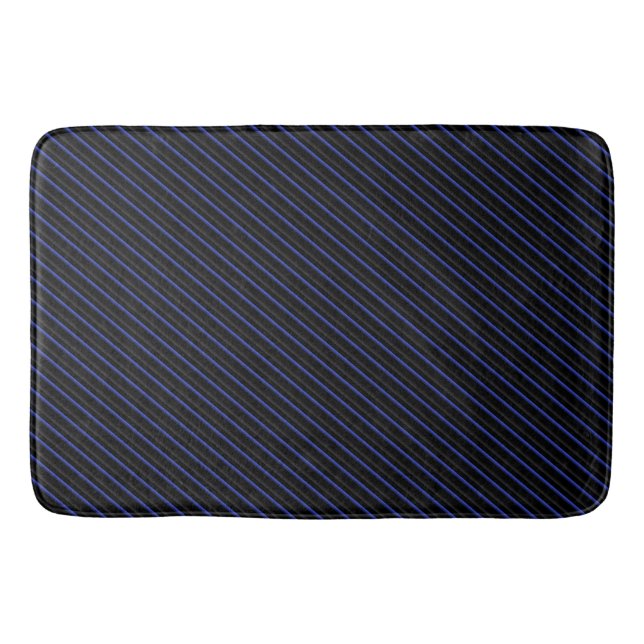 Tapis De Bain Bleu foncé et Diagonale noire (Devant)
