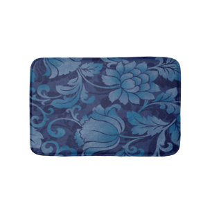 Tapis De Bain Bleu Gracé Bain Floral Mat
