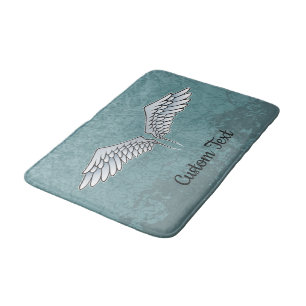 Tapis De Bain Bleu-Gris Ailes Bain Mat