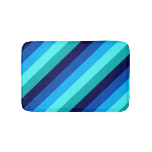 Tapis De Bain Bleu Icy Rayures Turquoises Petite Mat De Bain